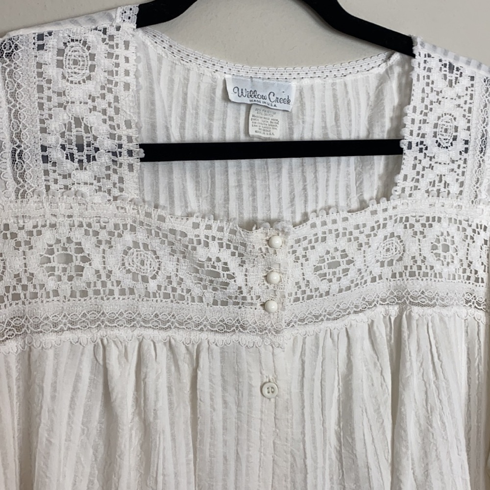 Vintage Willow Creek White Prairie Mini Shirt Dress - Picture 2 of 6